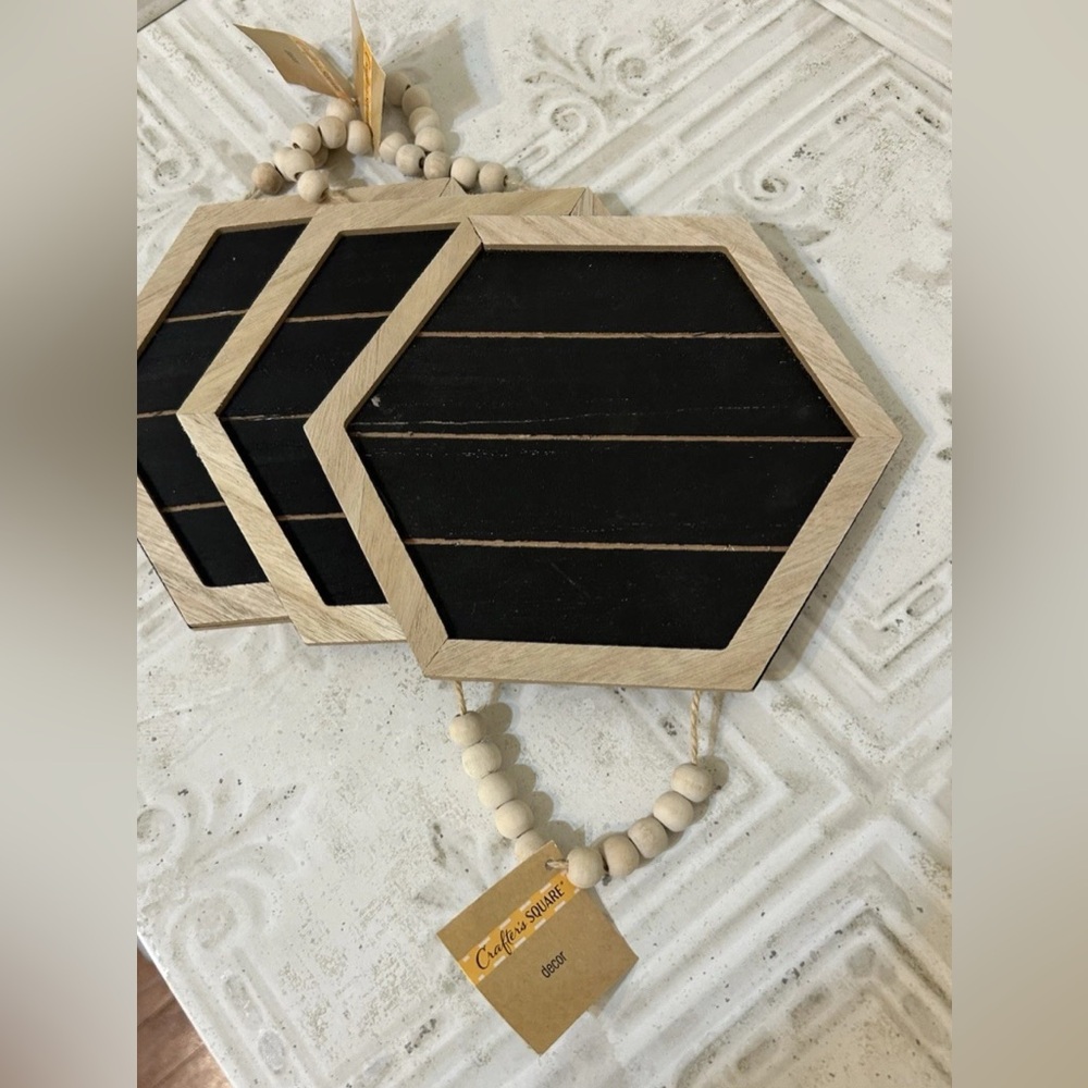 Hanging Beaded Unfinished Octagon Sign Craft